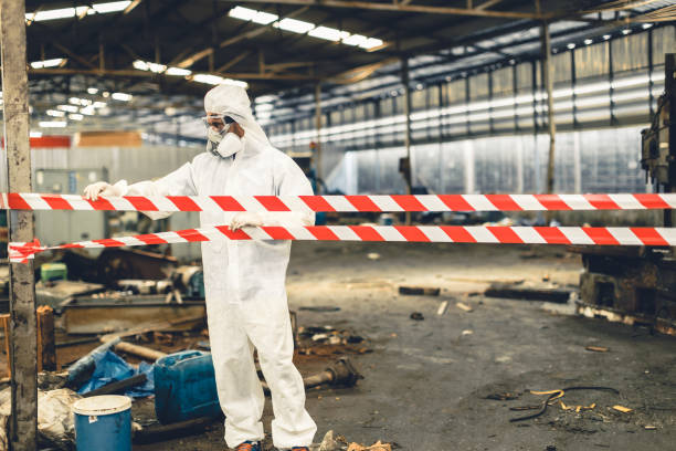 Professional Biohazard Cleanup technician working in Lawrenceville, IL